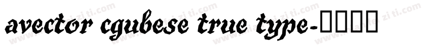 avector cgubese true type字体转换